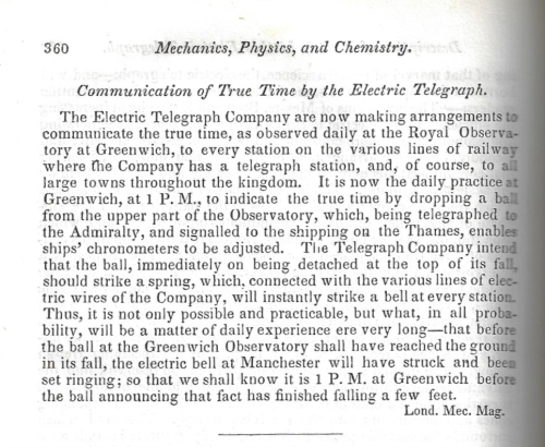 JFI 1847 telegraph time