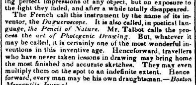 DAGUERRE mARCH 7 1839 iNTELLIGENCER DAGUERRE mARCH 7 1839 iNTELLIGENCER