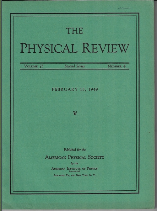 PR 1949 DW Schwinger PR 1949 DW Schwinger