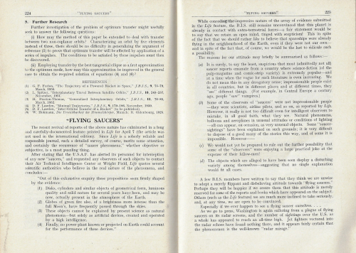 Flying saucers BIS 1952