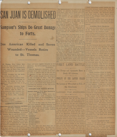 Spanish American War scrapbook rough riders